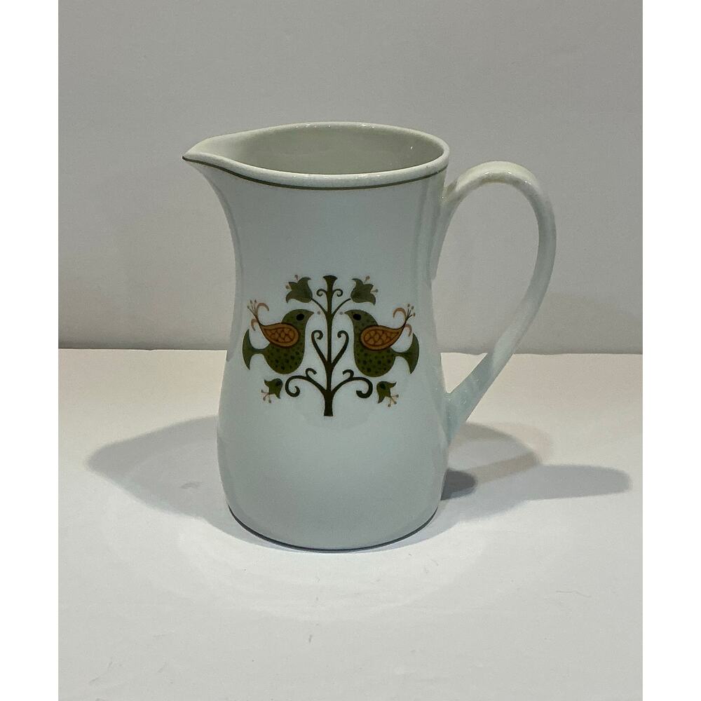 Vintage Noritake Hermitage 6226 Creamer Pitcher Birds Floral Design Japan